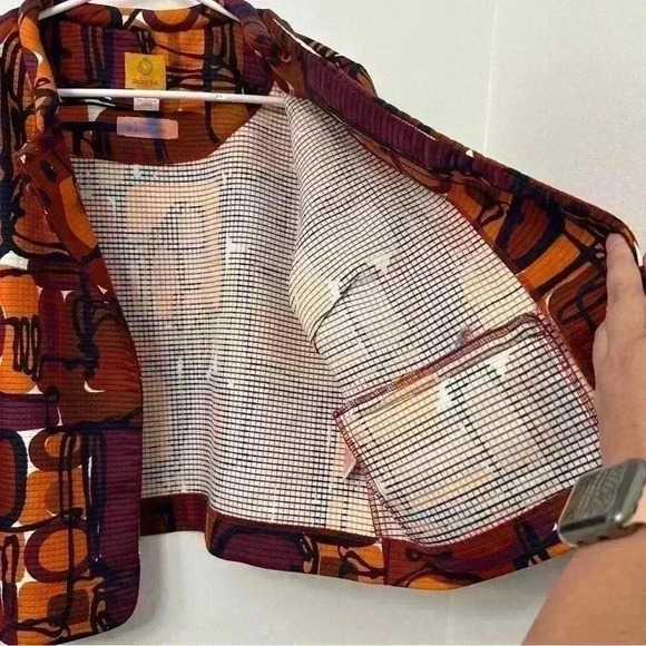 Ruby Rd. Womens Blazer Structured Statement Piece‎ Geometric Size 12 3/4 Sleeves - Picture 8 of 11